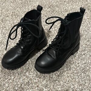 Black Lace-Up Ankle Boots